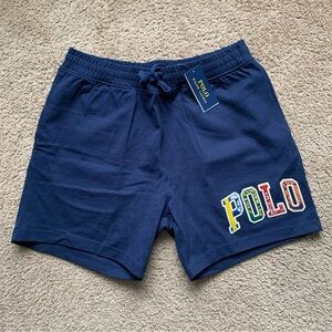 Polo Ralph Lauren Collegiate College Spellout Jersey Shorts Men's Size M Blue